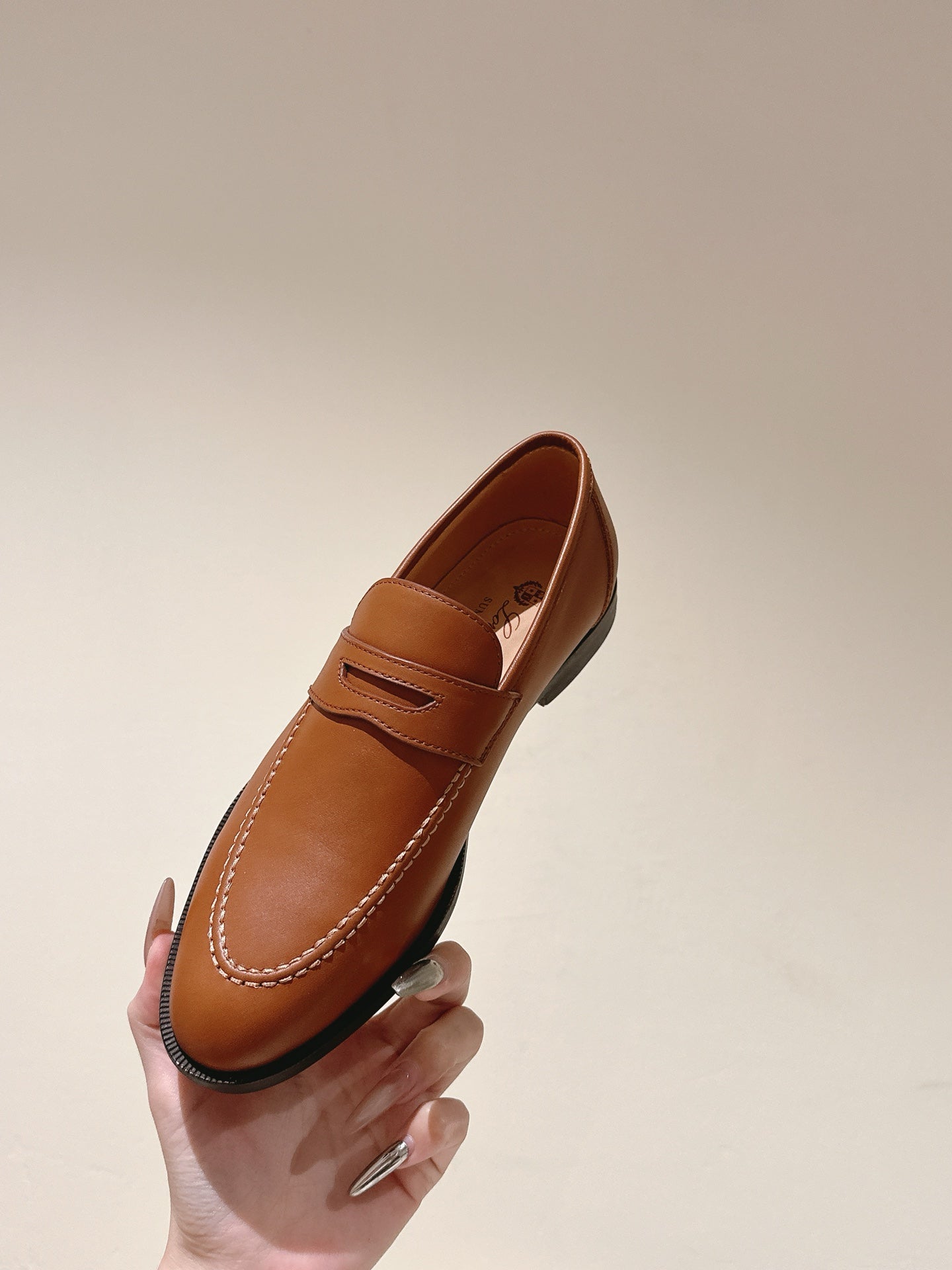 LP LOAFERS 25S IN BURNT ORANGE LAMBSKIN - 34