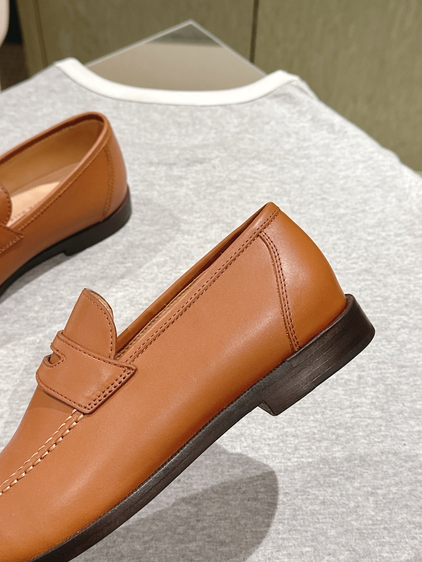 LP LOAFERS 25S IN BURNT ORANGE LAMBSKIN - 34