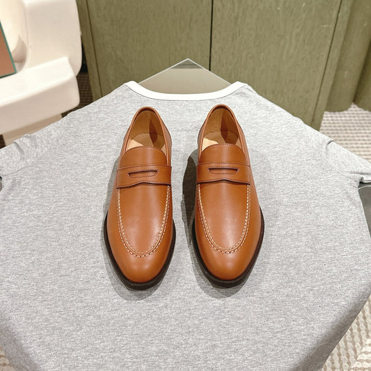 LP LOAFERS 25S IN BURNT ORANGE LAMBSKIN - 34