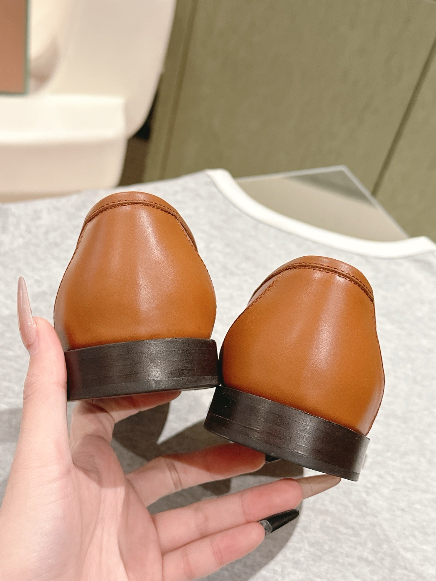 LP LOAFERS 25S IN BURNT ORANGE LAMBSKIN - 34
