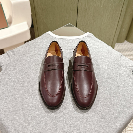 LP LOAFERS 25S IN BURGUNDY BROWN LAMBSKIN - 34