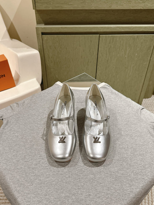 SWING HIGH MARY JANE 55 MM IN SILVER PATENT CALFSKIN - 35