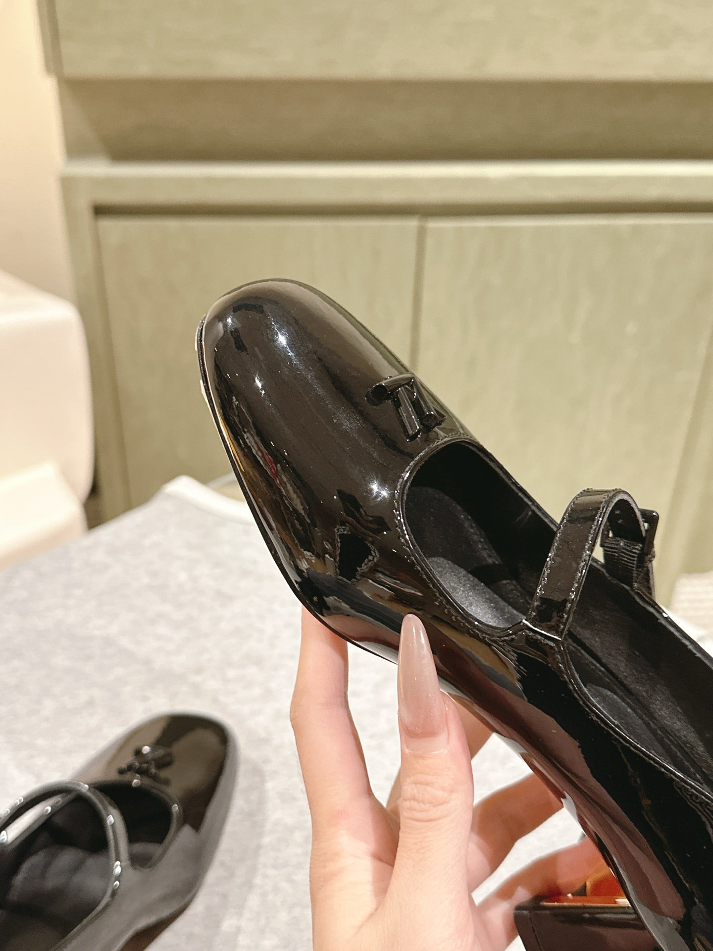 SWING HIGH MARY JANE 55 MM IN BLACK PATENT CALFSKIN - 35