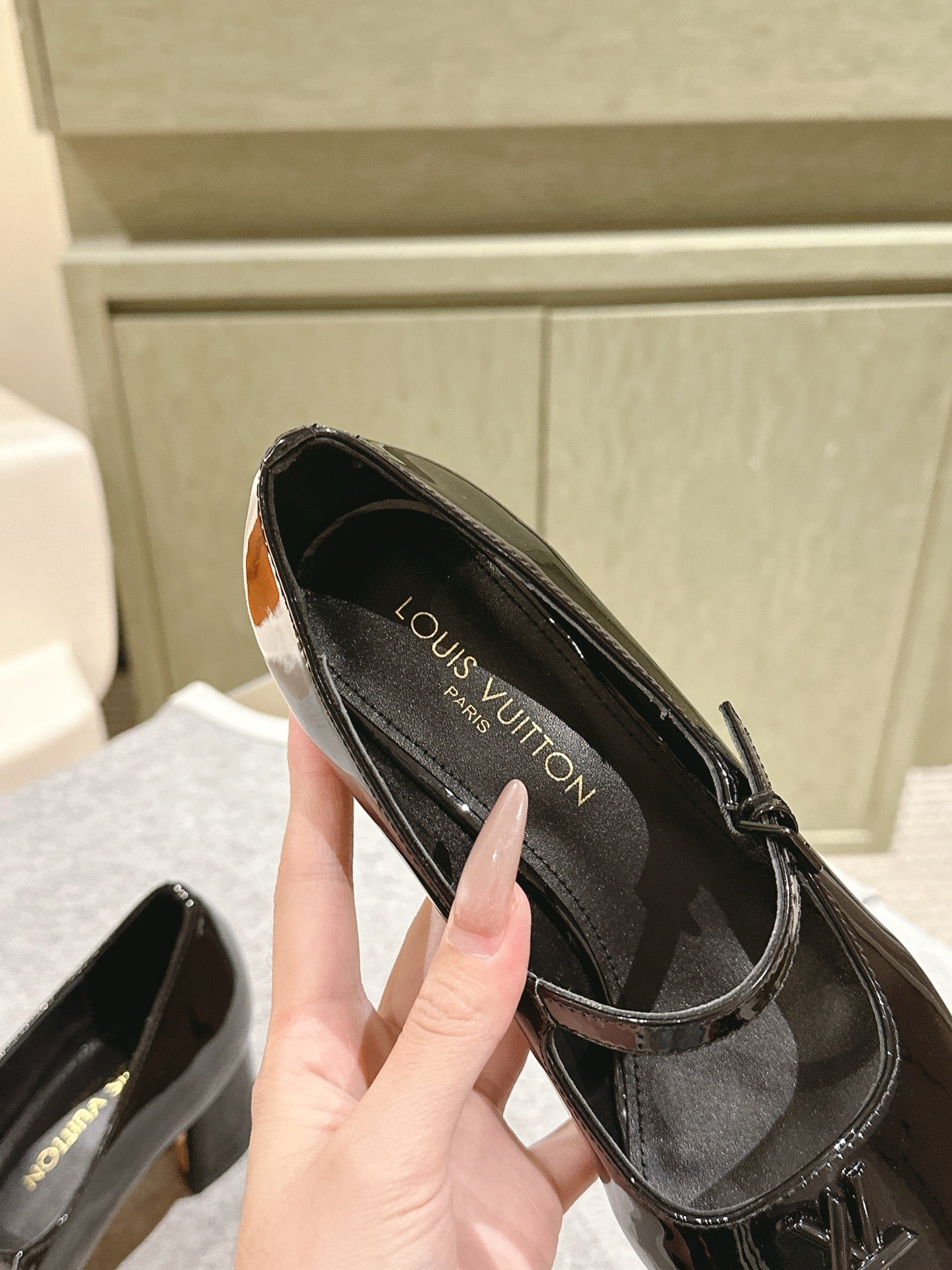 SWING HIGH MARY JANE 55 MM IN BLACK PATENT CALFSKIN - 35