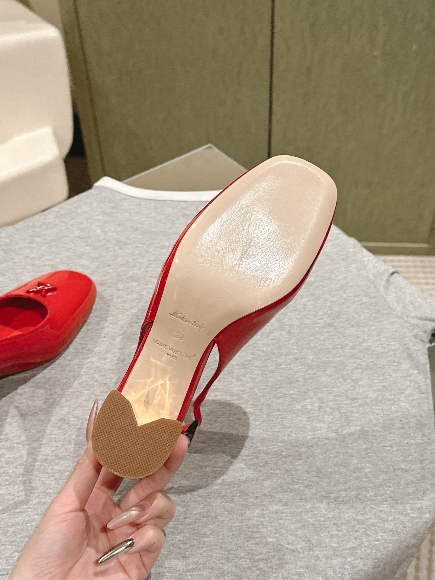 SWING SLINGBACK PUMP 55 MM IN CRIMSON RED CALFSKIN - 35