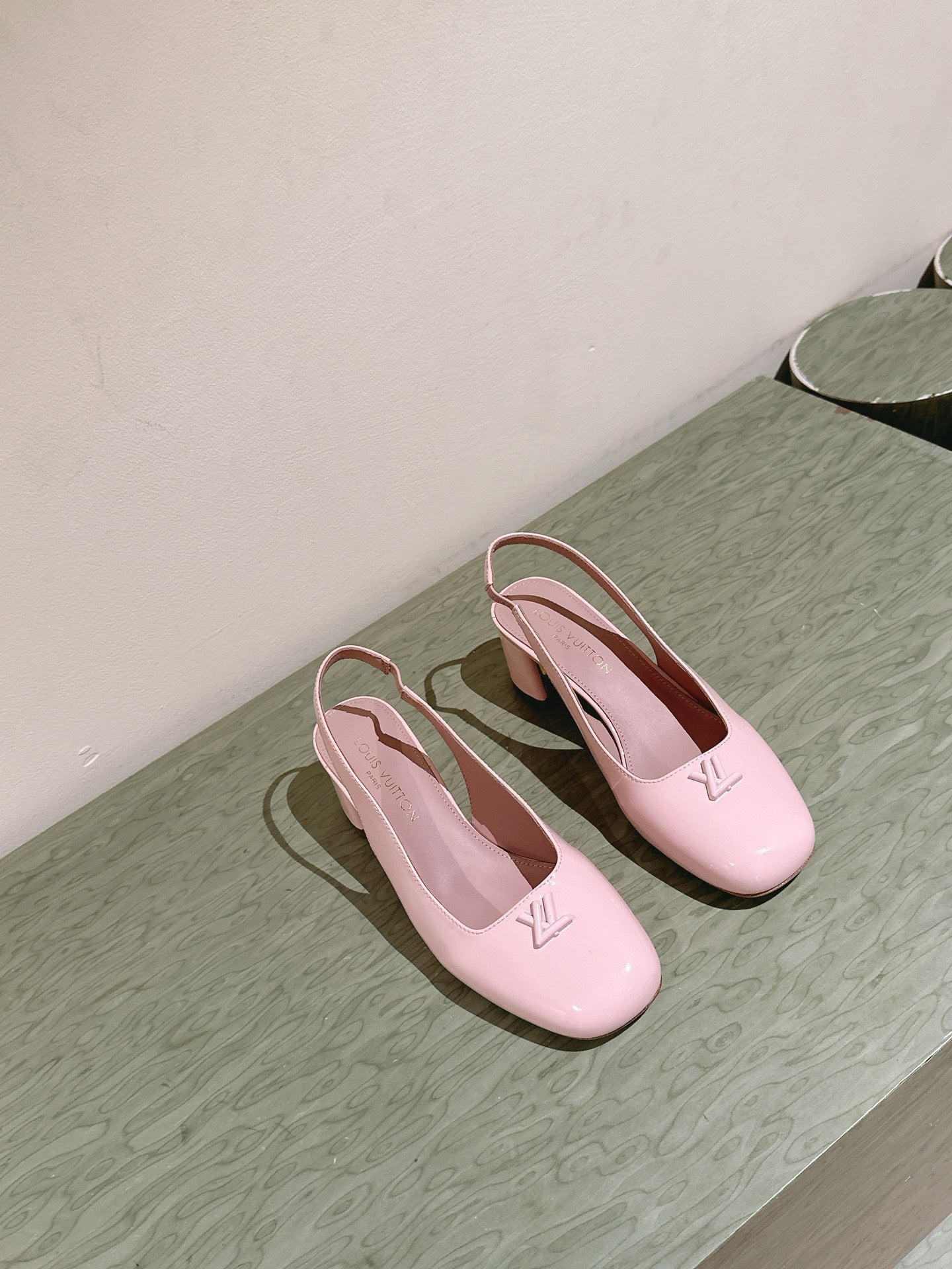 SWING SLINGBACK PUMP 55 MM IN PEACH PINK CALFSKIN - 35