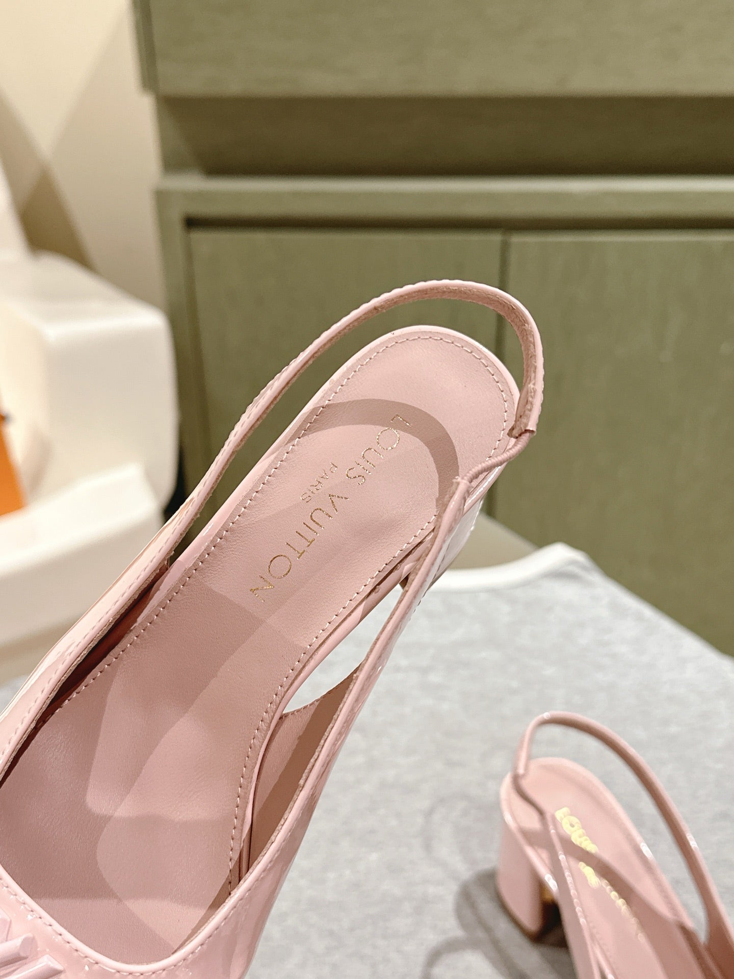 SWING SLINGBACK PUMP 55 MM IN PEACH PINK CALFSKIN - 35