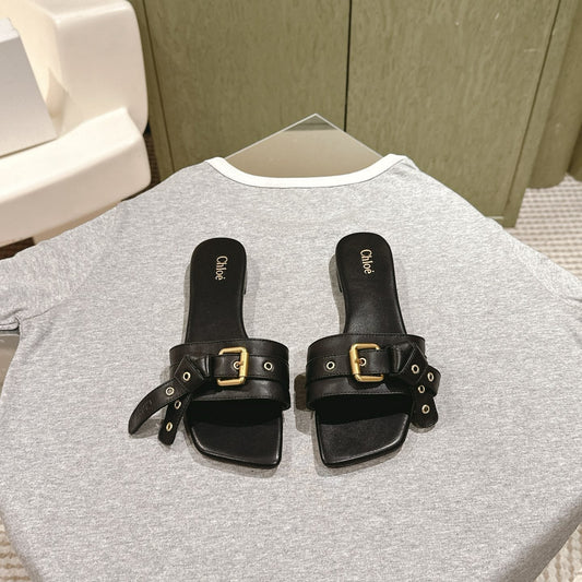 БОСОНІЖКИ CHLOÉ 26S З ЧОРНОЇ ОВЕЧОЇ ШКІРИ