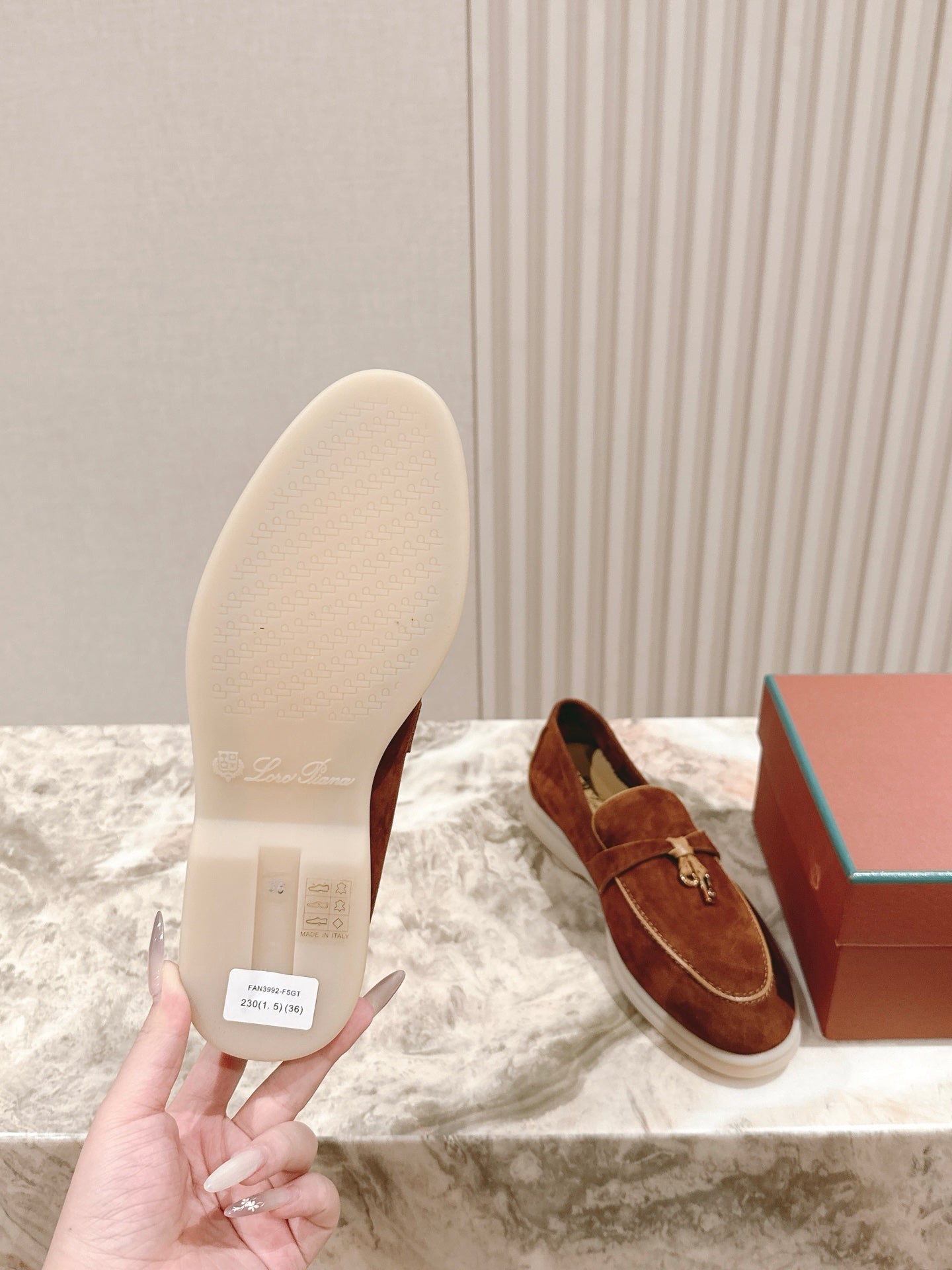 LP LOAFERS 25S IN BROWN SUEDE WITH SILVER HARDWARE - 35