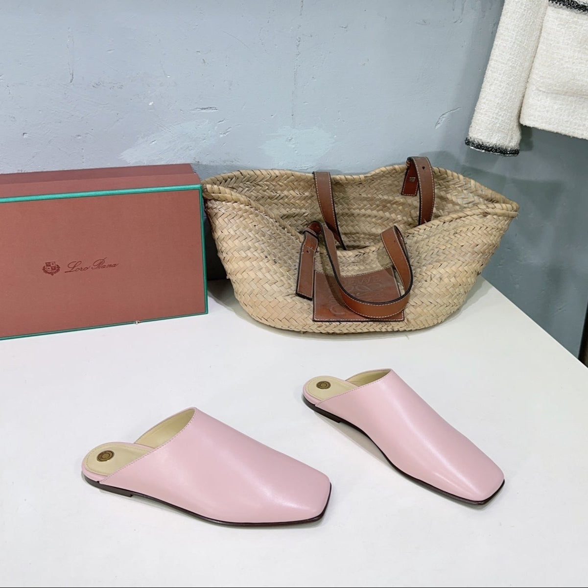 FLAT BUBBLE IN PASTEL PINK LAMBSKIN - 35