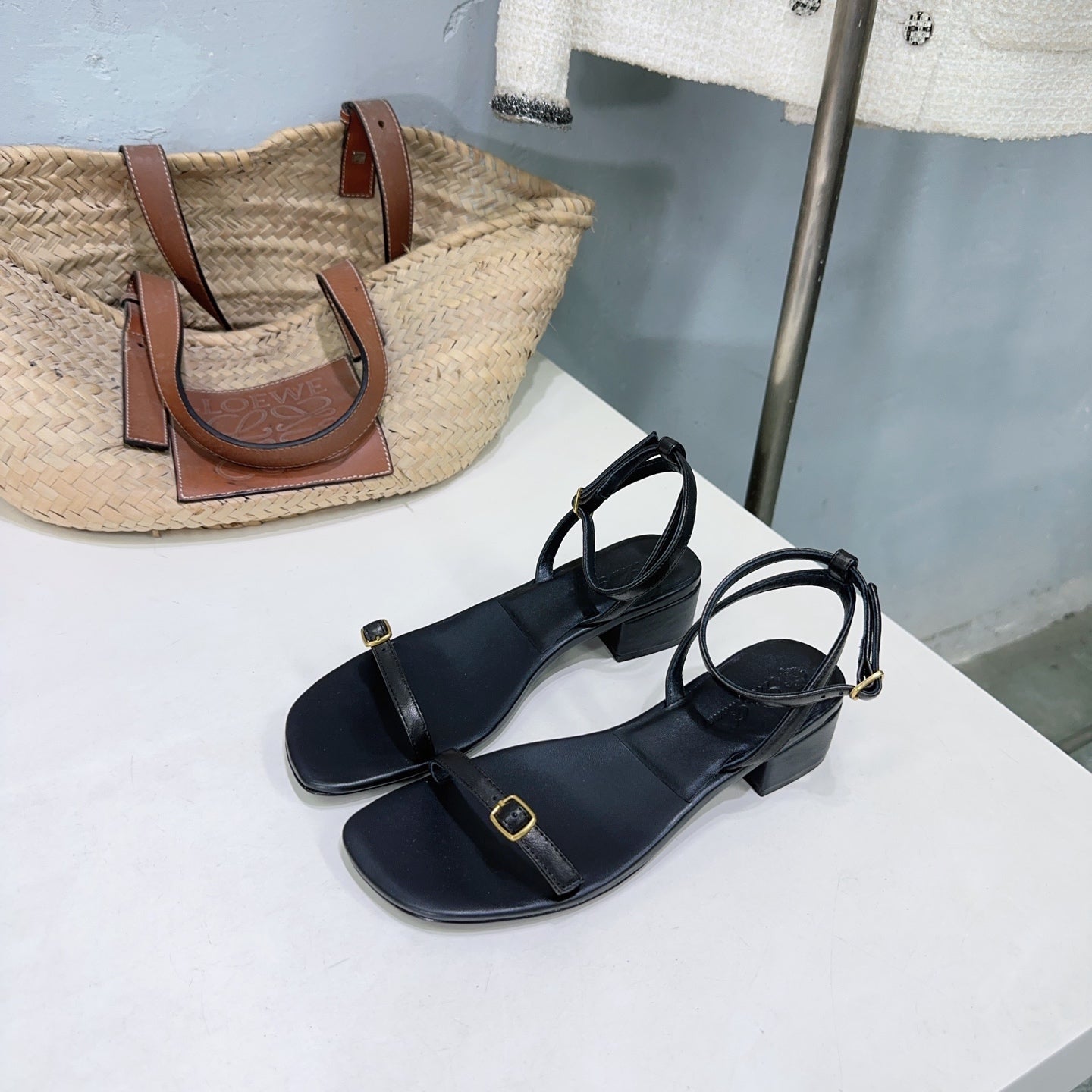 LP MINDIL SANDAL 25 IN BLACK LAMBSKIN - 35