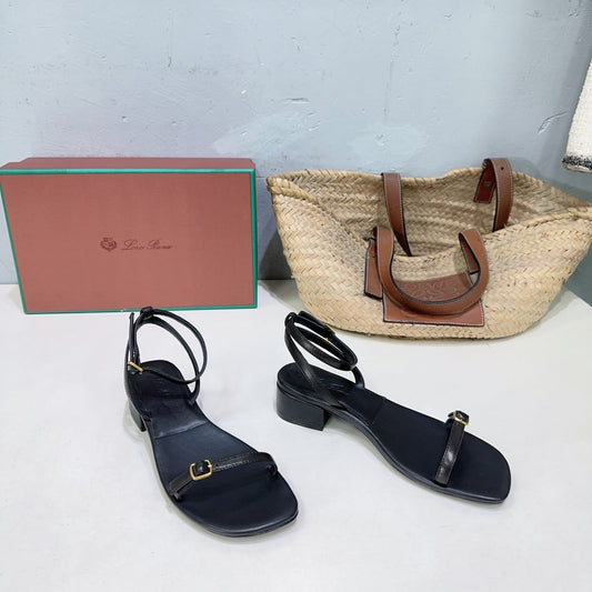 LP MINDIL SANDAL 25 IN BLACK LAMBSKIN - 35