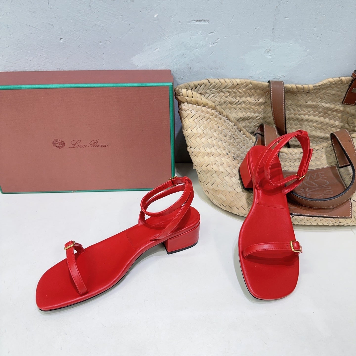 LP MINDIL SANDAL 25 IN RED LAMBSKIN - 35