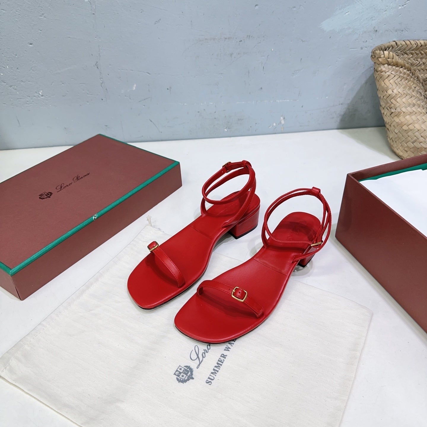 LP MINDIL SANDAL 25 IN RED LAMBSKIN - 35