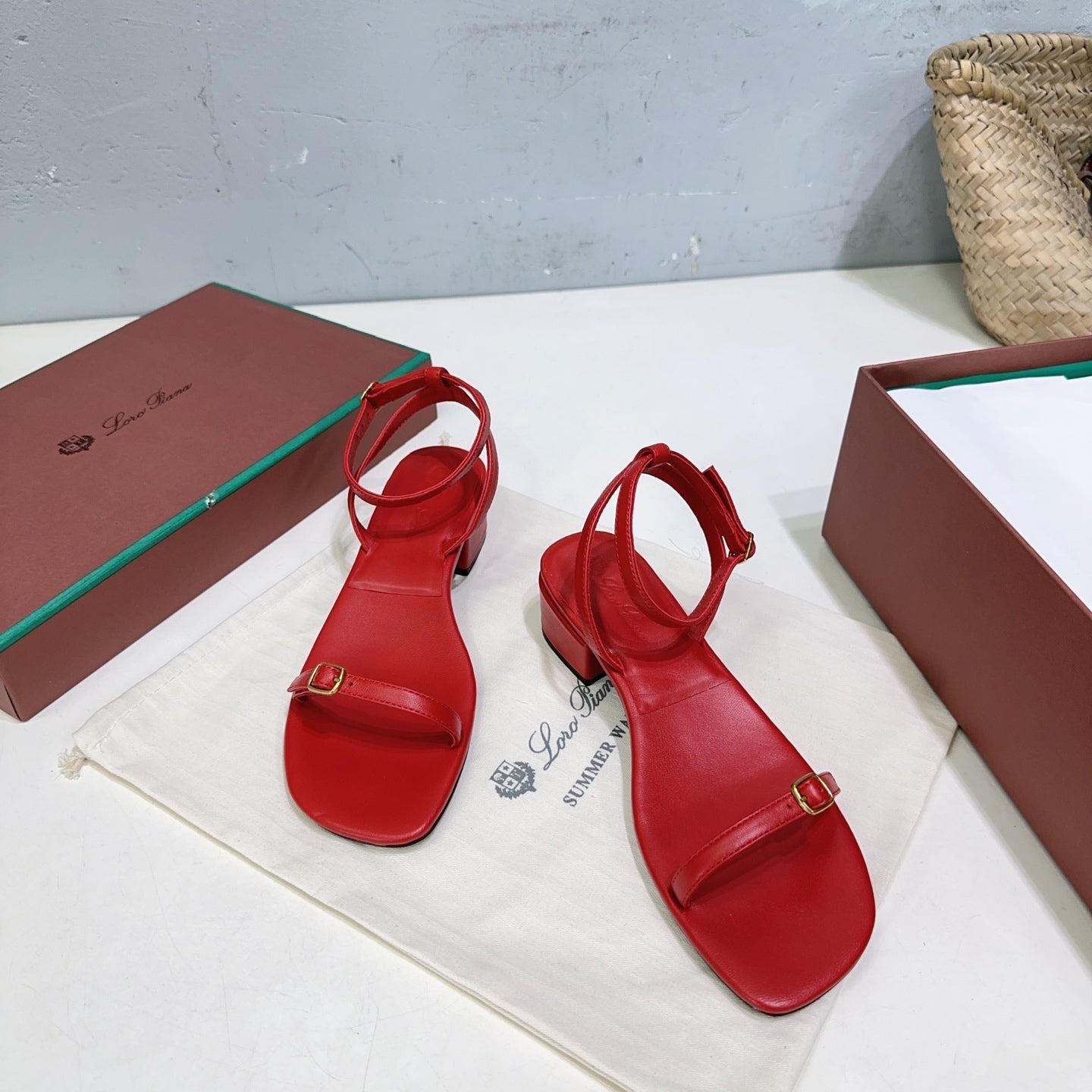 LP MINDIL SANDAL 25 IN RED LAMBSKIN - 35
