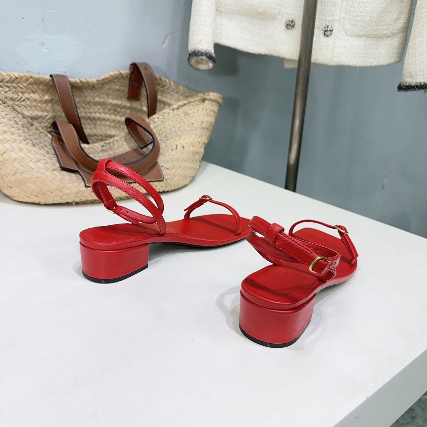 LP MINDIL SANDAL 25 IN RED LAMBSKIN - 35