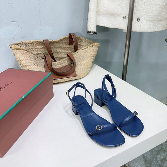 LP MINDIL SANDAL 25 IN COBALT BLUE LAMBSKIN - 35