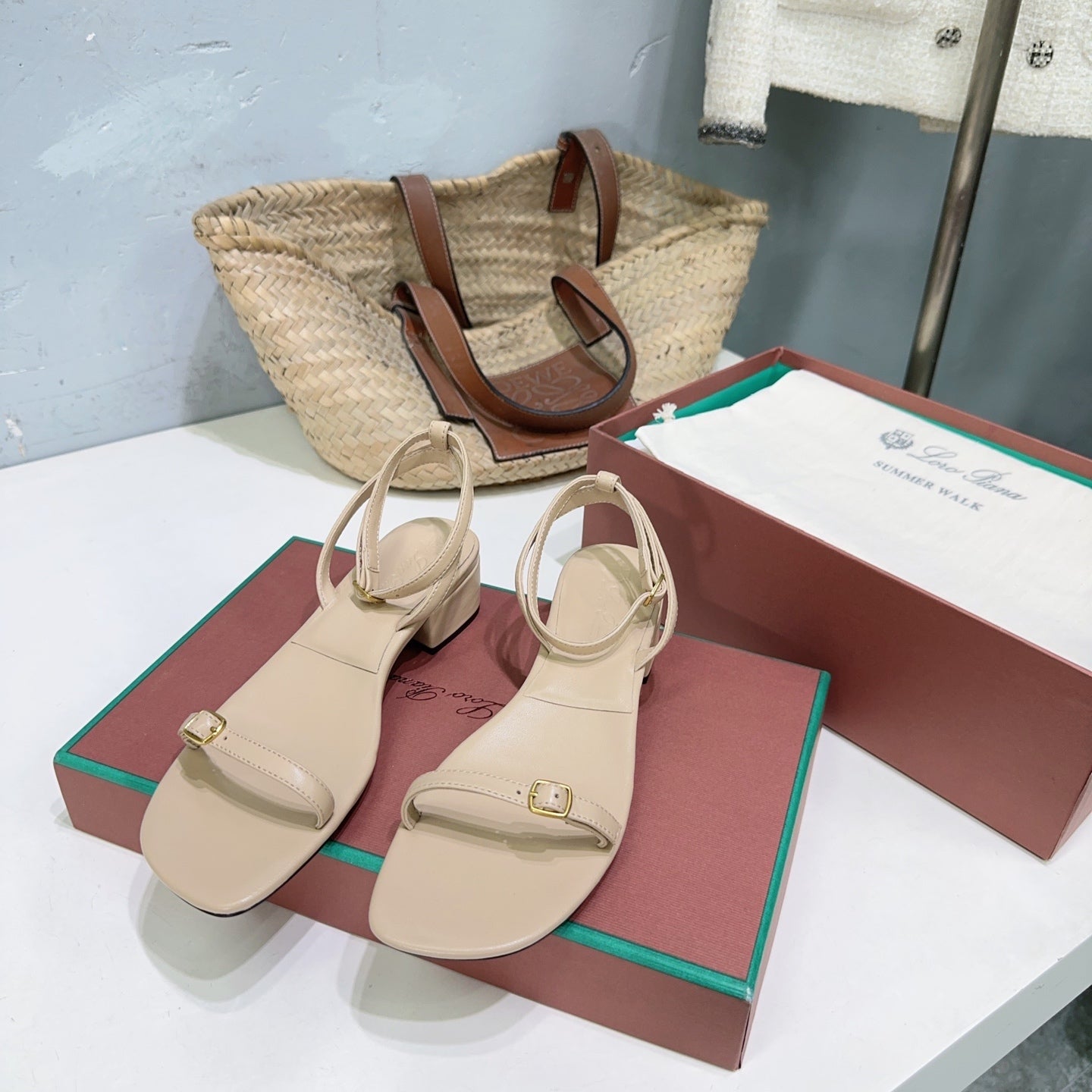 LP MINDIL SANDAL 25 IN BEIGE LAMBSKIN - 35