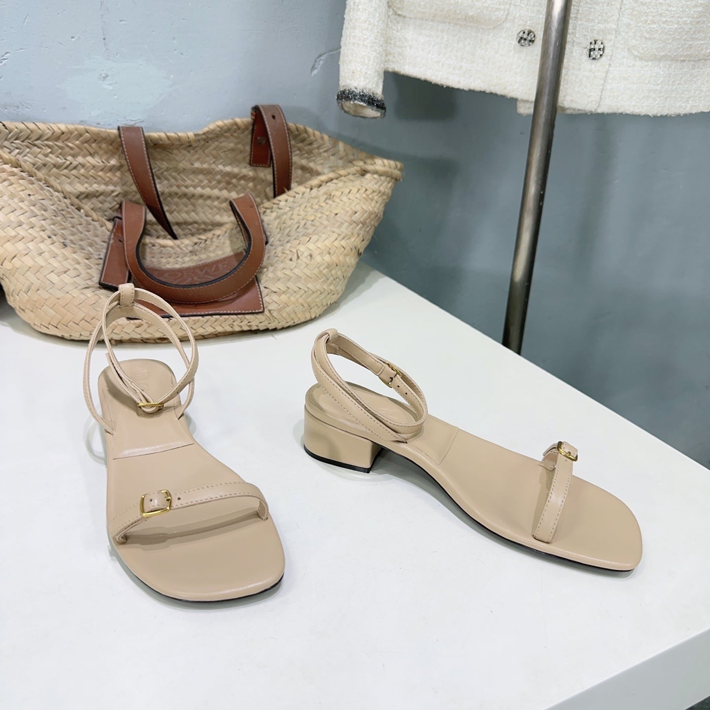 LP MINDIL SANDAL 25 IN BEIGE LAMBSKIN - 35