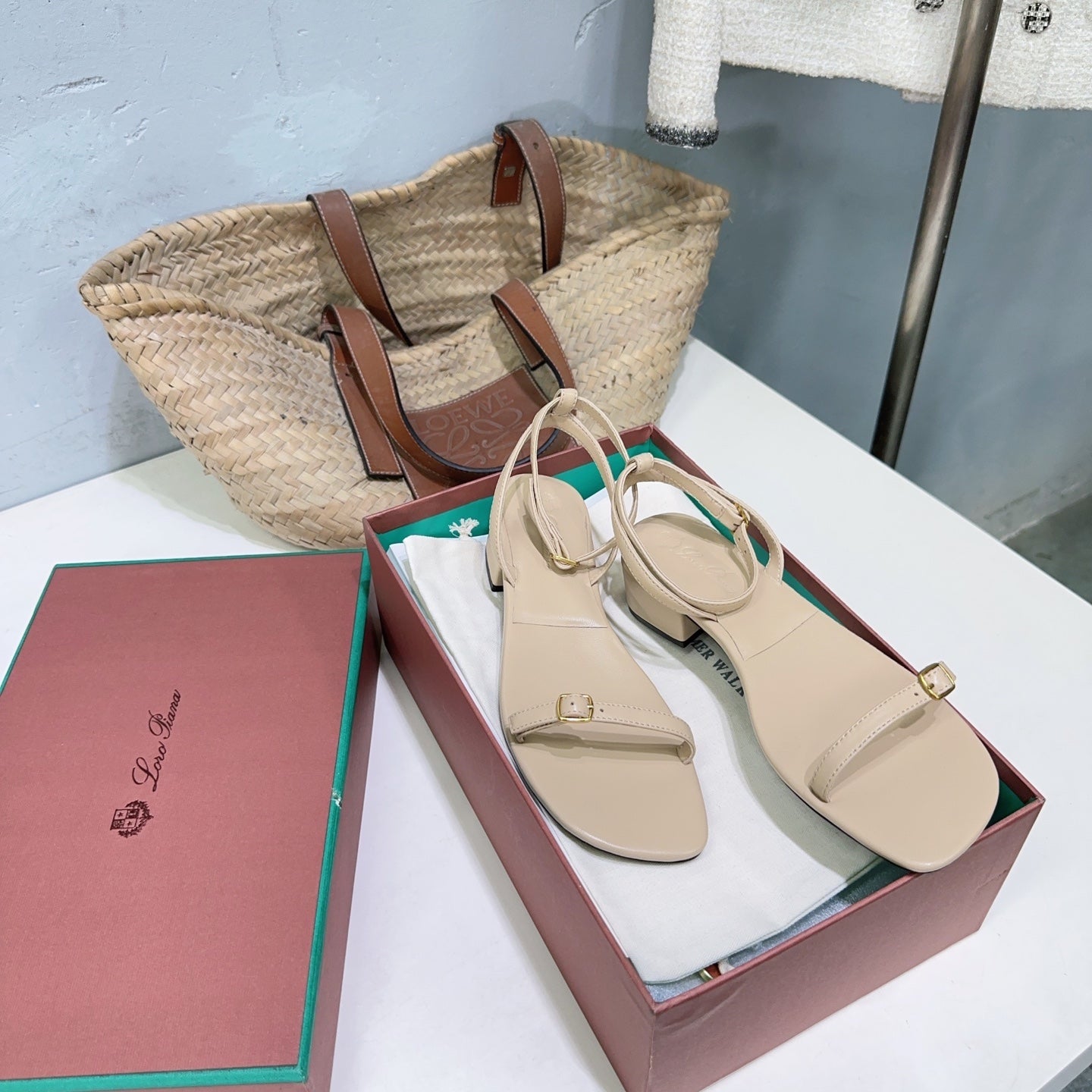 LP MINDIL SANDAL 25 IN BEIGE LAMBSKIN - 35