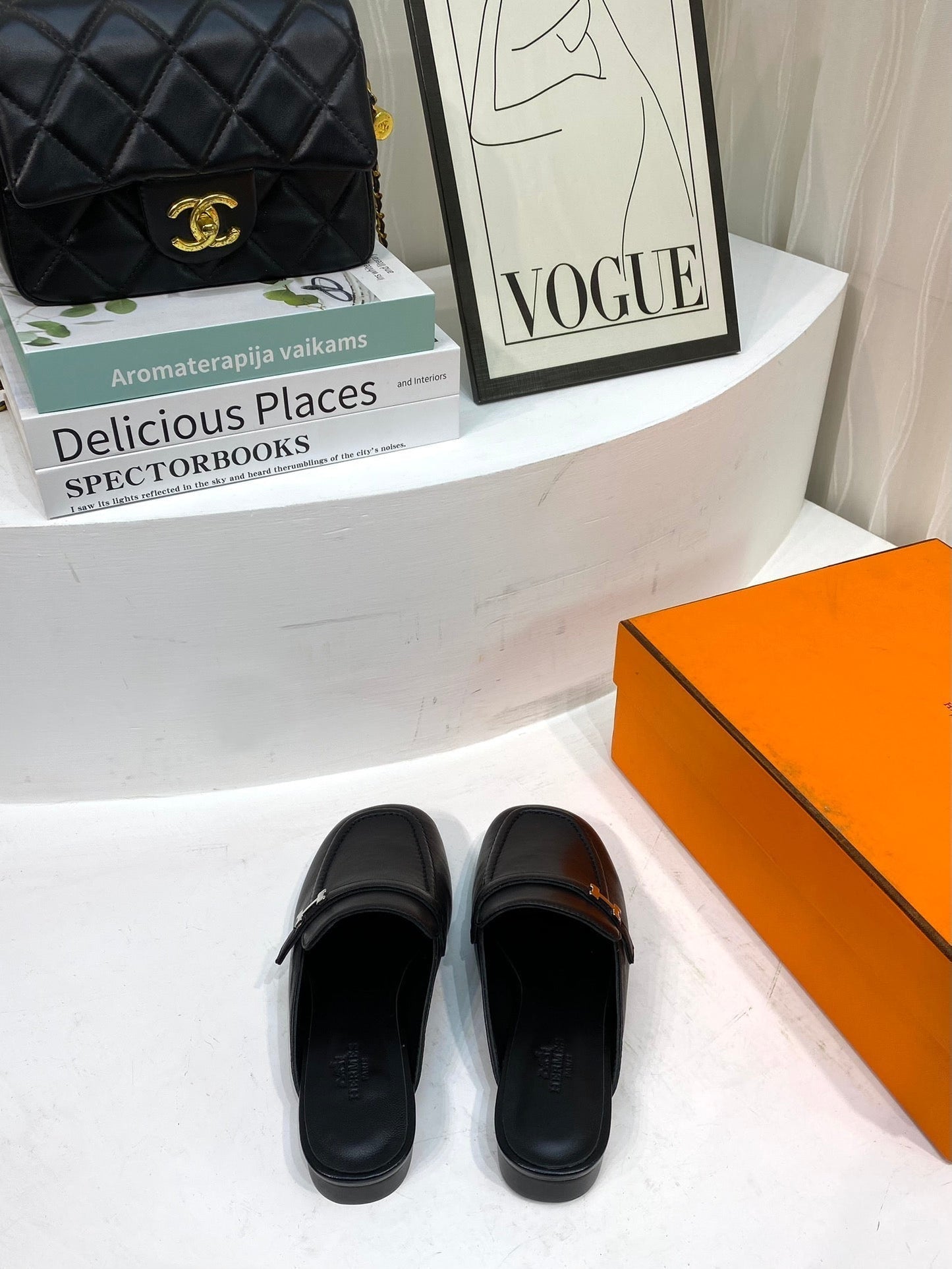 IENA MULE BLACK CALFSKIN - 35