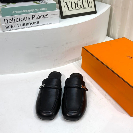 IENA MULE BLACK CALFSKIN - 35