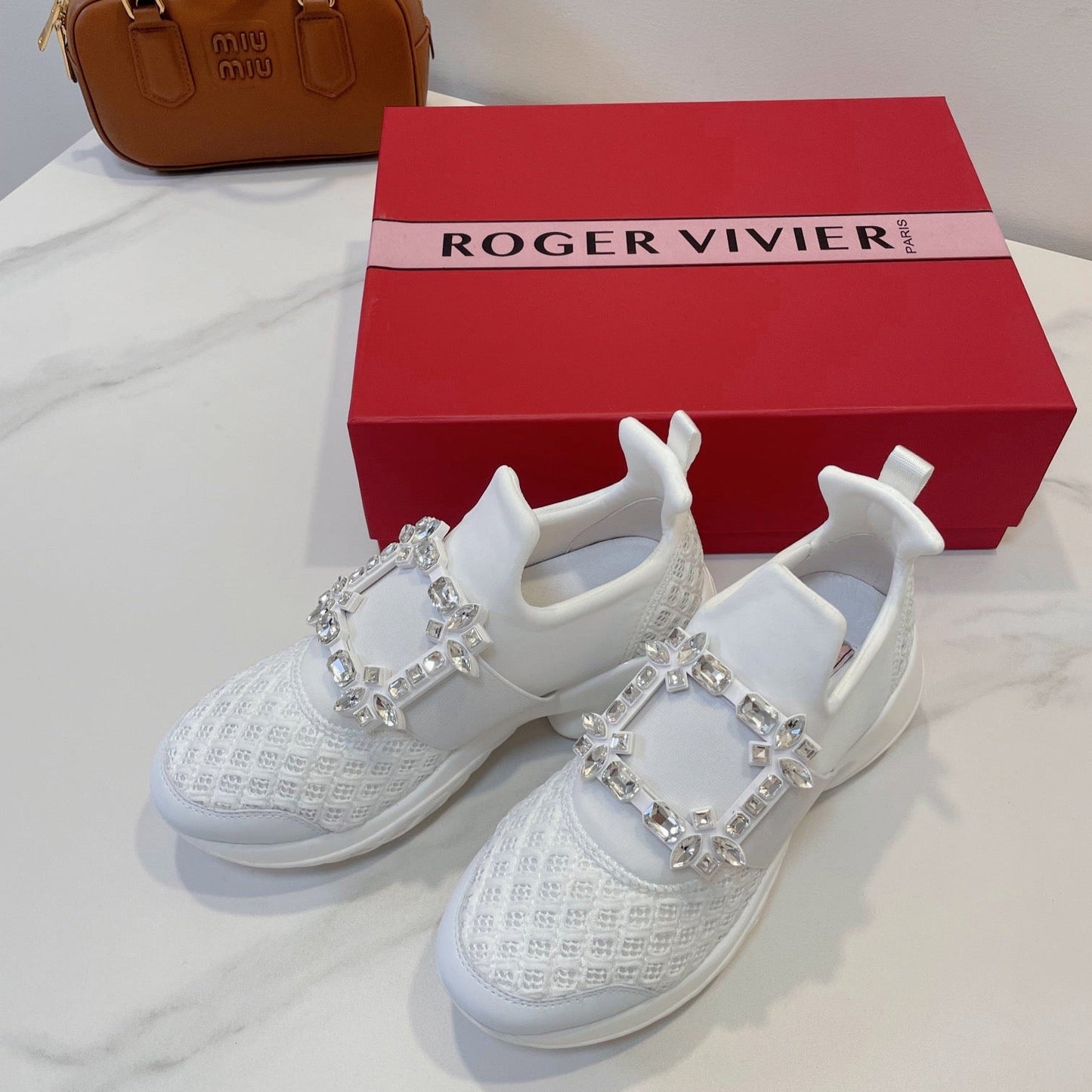 VIV' RUN SNEAKERS IN WHITE TECHNICAL FABRICS TRASS BUCKLE - 35