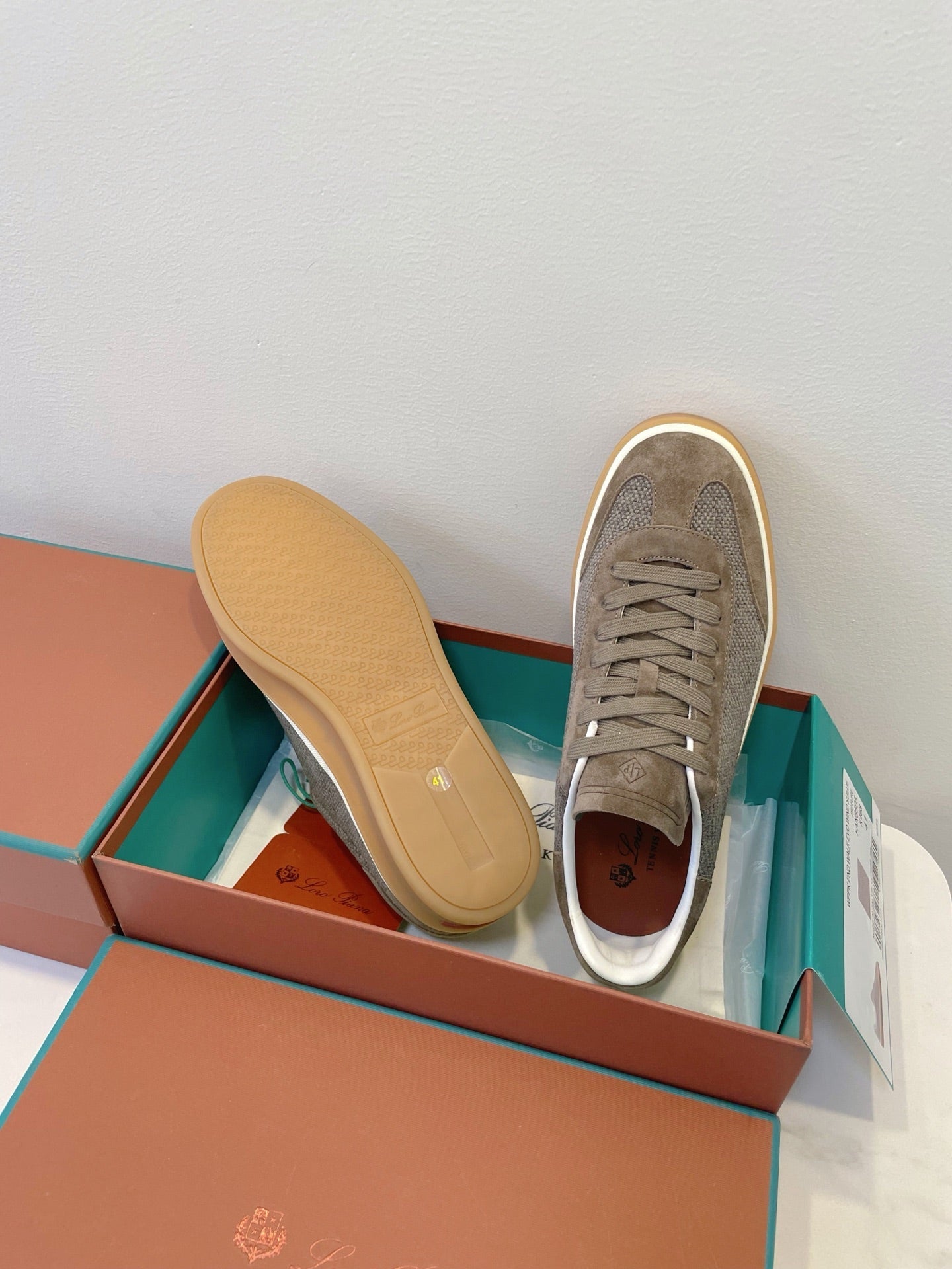 SNEAKERS IN MOSS SUEDE WITH CANVAS - 35
