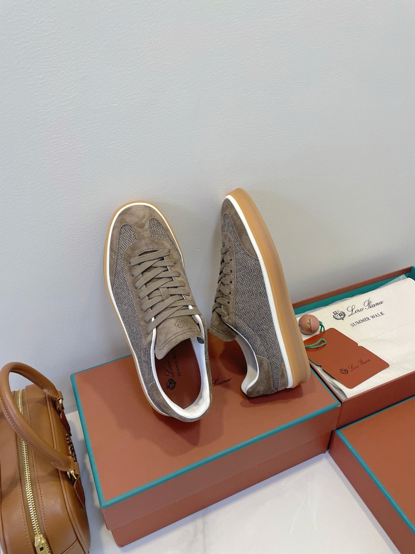 SNEAKERS IN MOSS SUEDE WITH CANVAS - 35