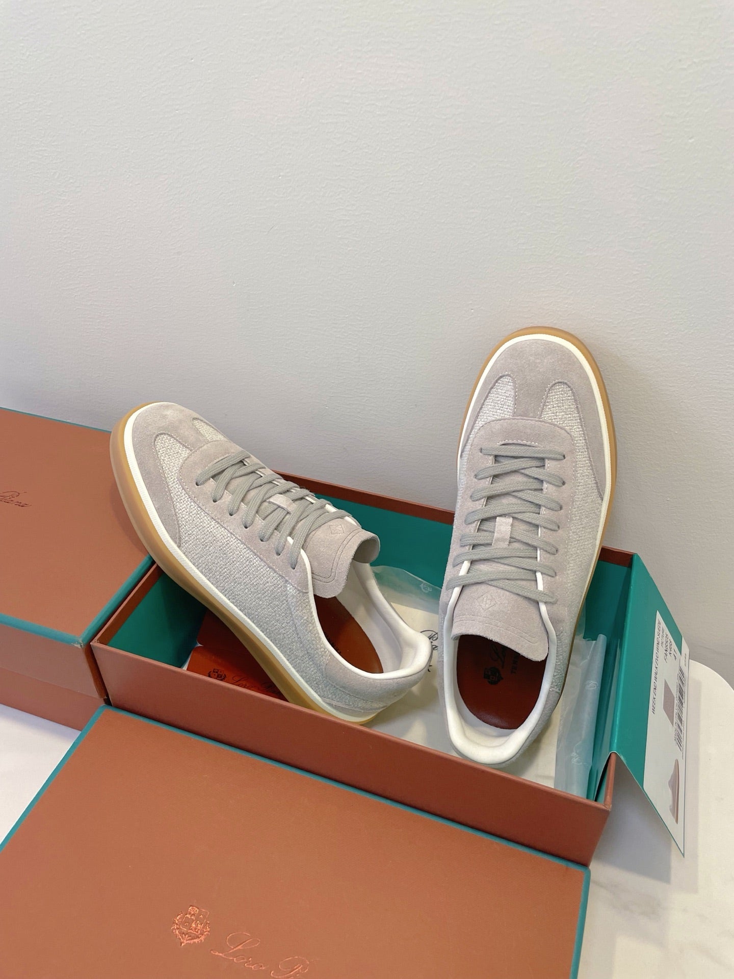 SNEAKERS IN METAL GREY SUEDE WITH CANVAS - 35
