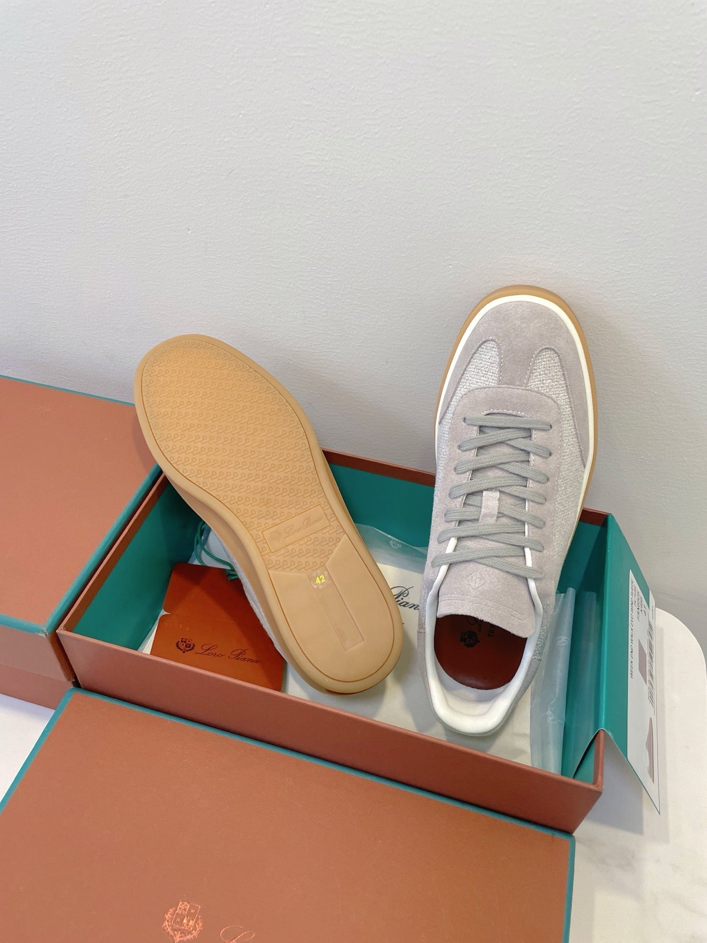 SNEAKERS IN METAL GREY SUEDE WITH CANVAS - 35
