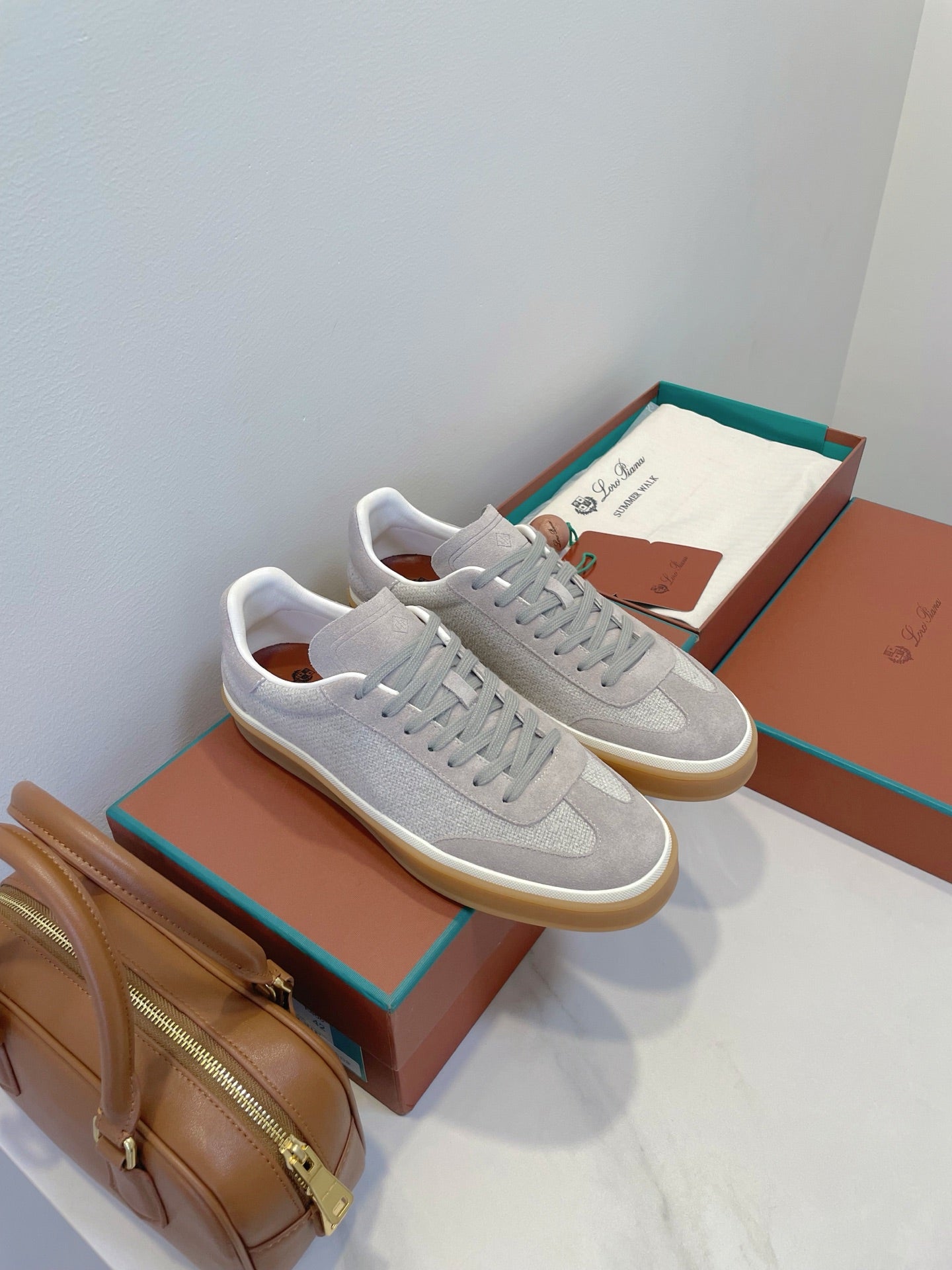 SNEAKERS IN METAL GREY SUEDE WITH CANVAS - 35