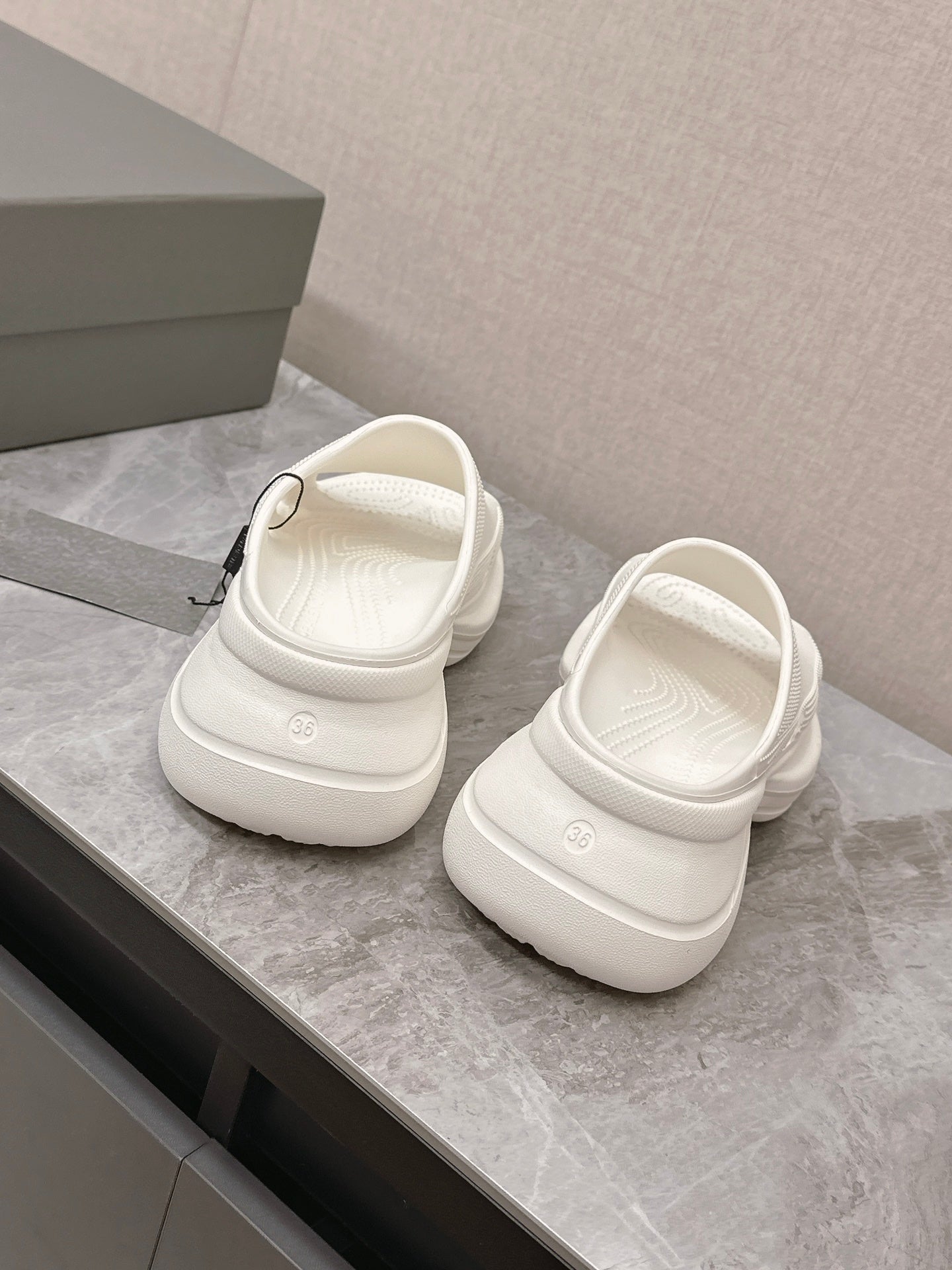 POOL CROCS SLIDE SANDAL IN WHITE RUBBER - 35