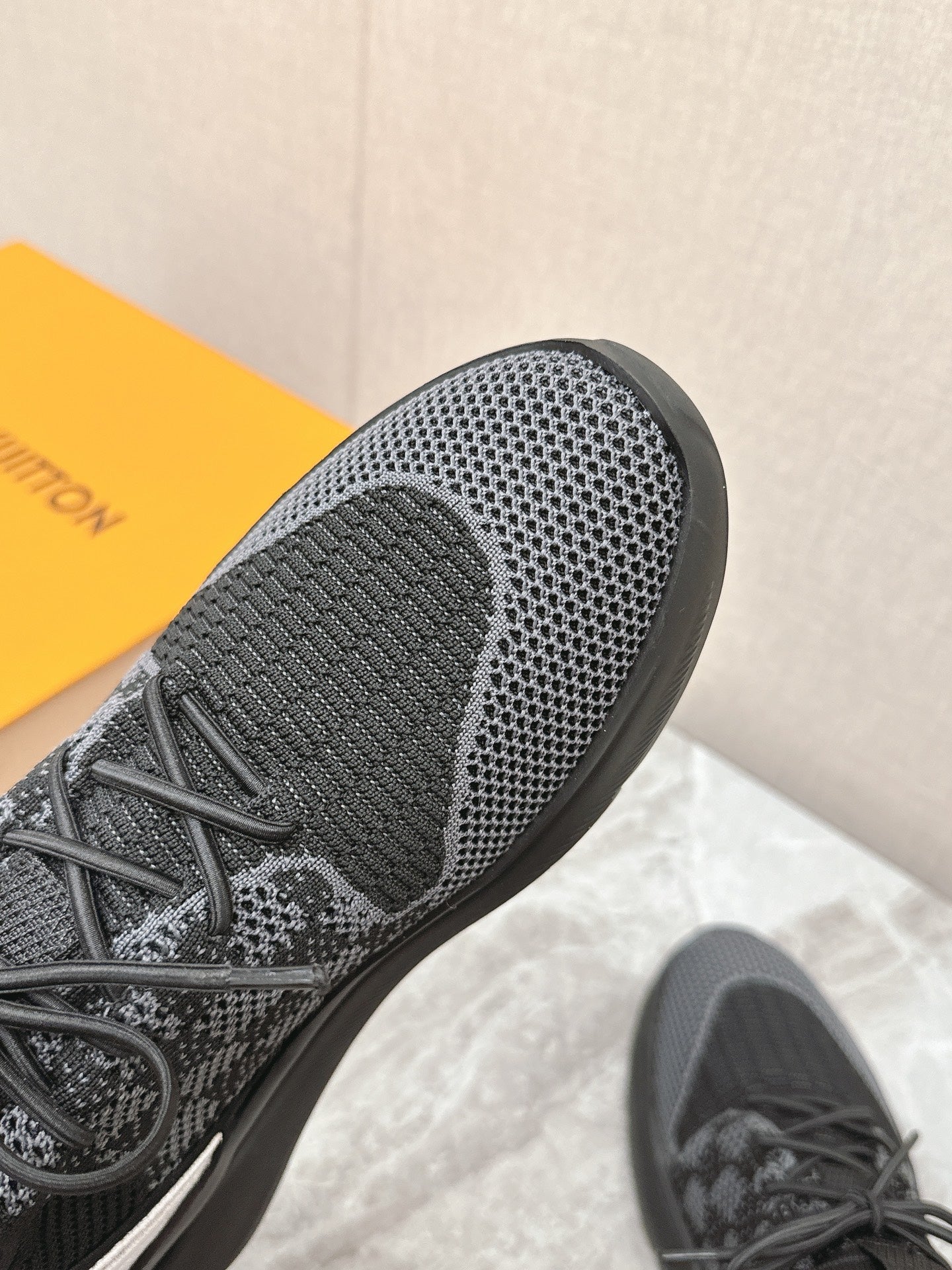 SNEAKERS IN BLACK DAMIER ELASTIC FABRIC - 39