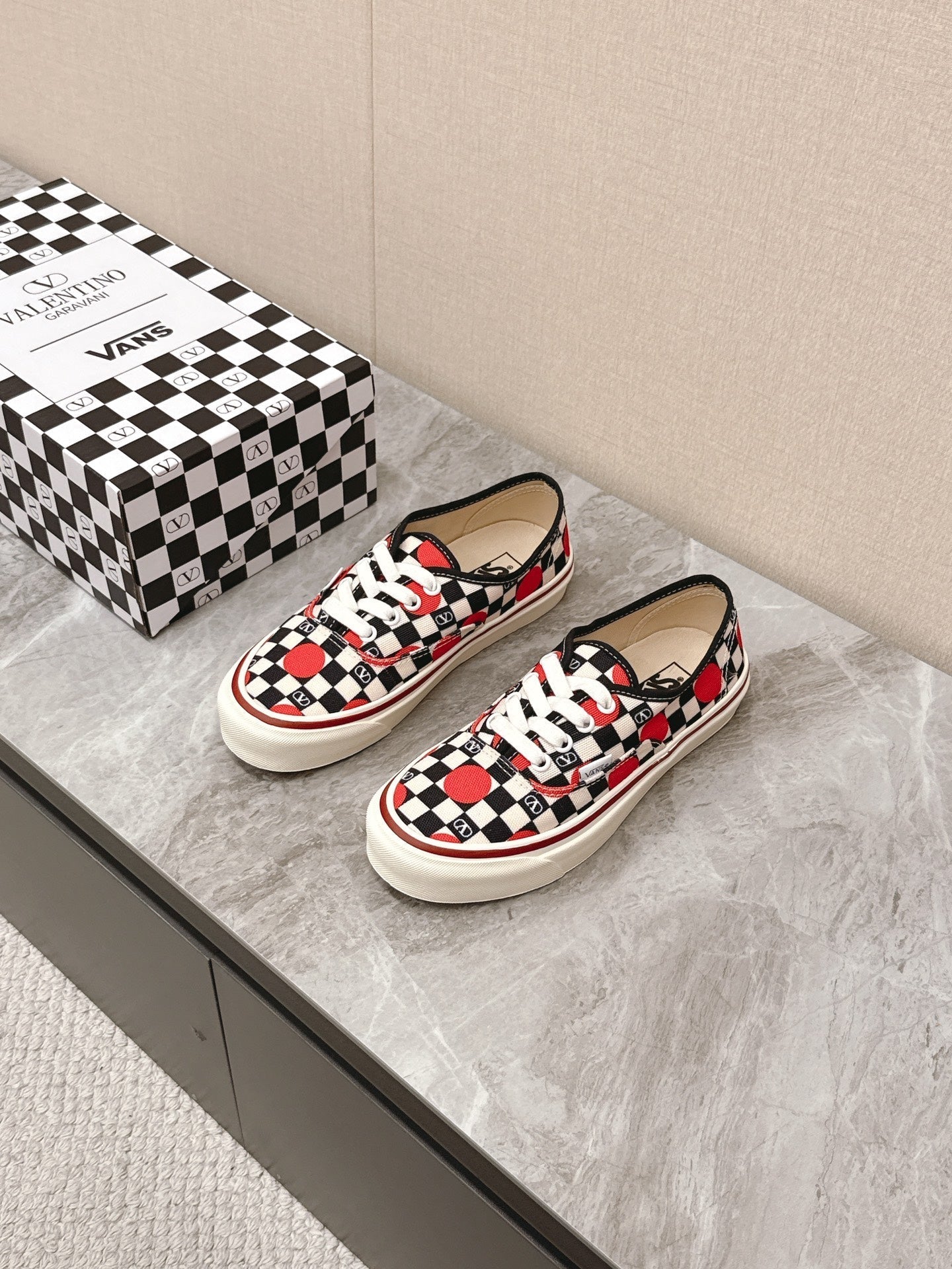 VALENTINO 25S GARAVANI X VANS SNEAKERS IN MULTICOLOR CANVAS - 35