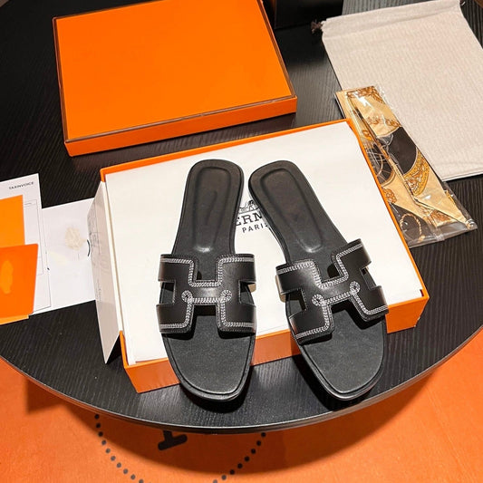 0RAN SANDAL Calfskin Black - 35