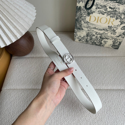 РЕМІНЬ DIOR 25S 25 ММ З БІЛОЇ ТЕЛЯЧОЇ ШКІРИ 572159 - 30