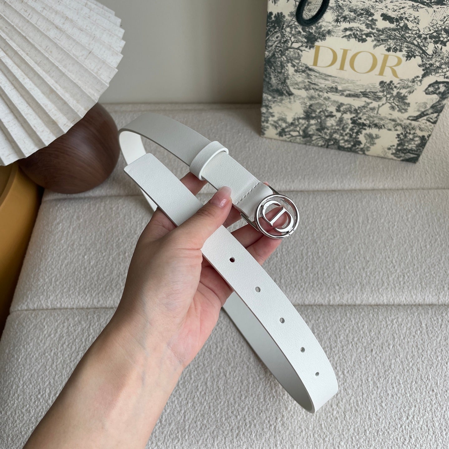 DIOR 25S BELT 25 MM IN WHITE CALFSKIN 572159 - 30
