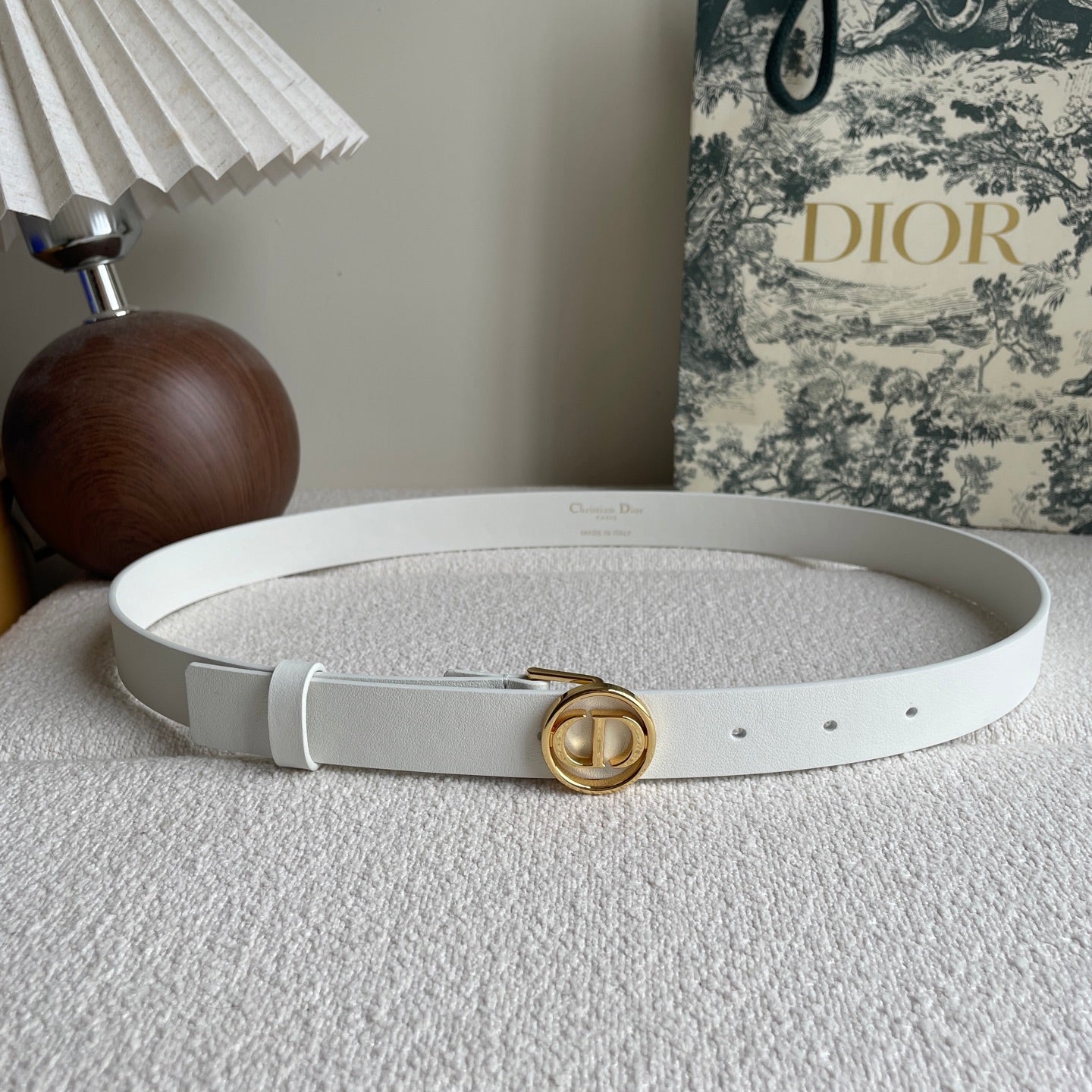 DIOR 25S BELT 25 MM IN WHITE CALFSKIN 572160 - 30