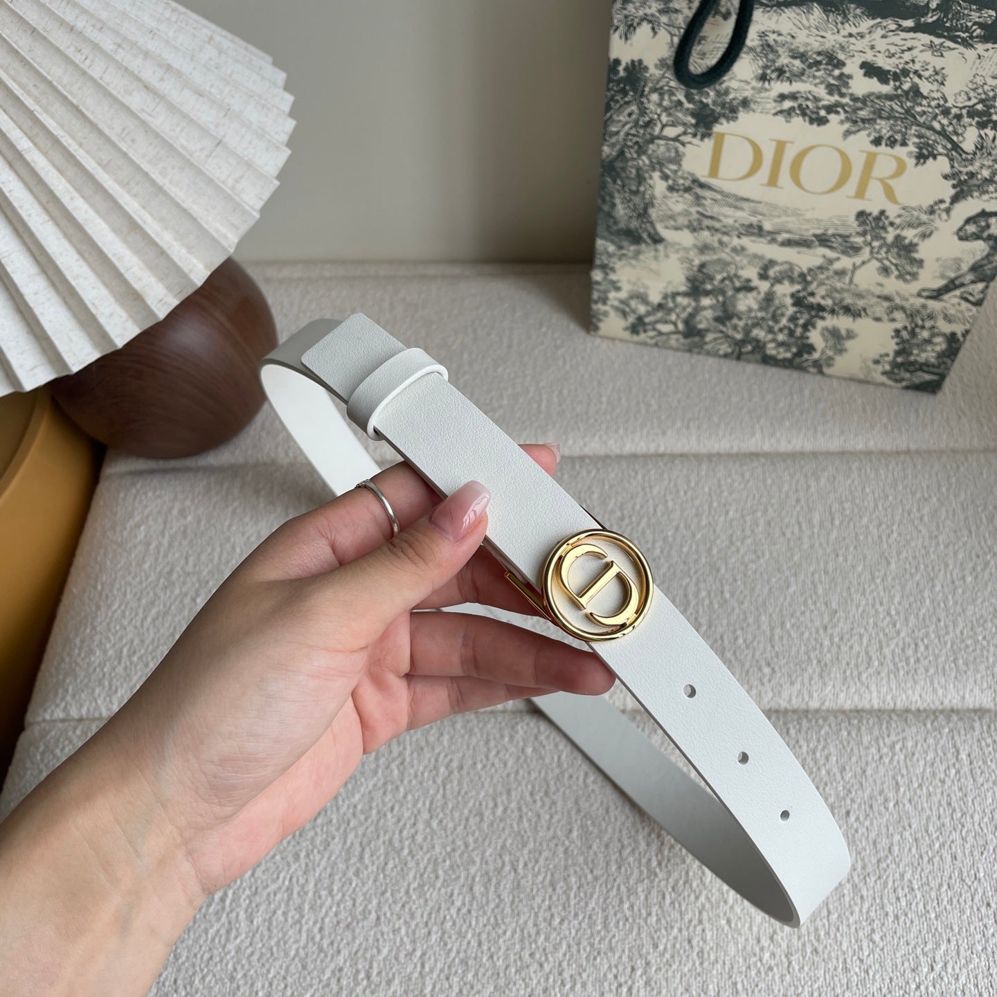 DIOR 25S BELT 25 MM IN WHITE CALFSKIN 572160 - 30