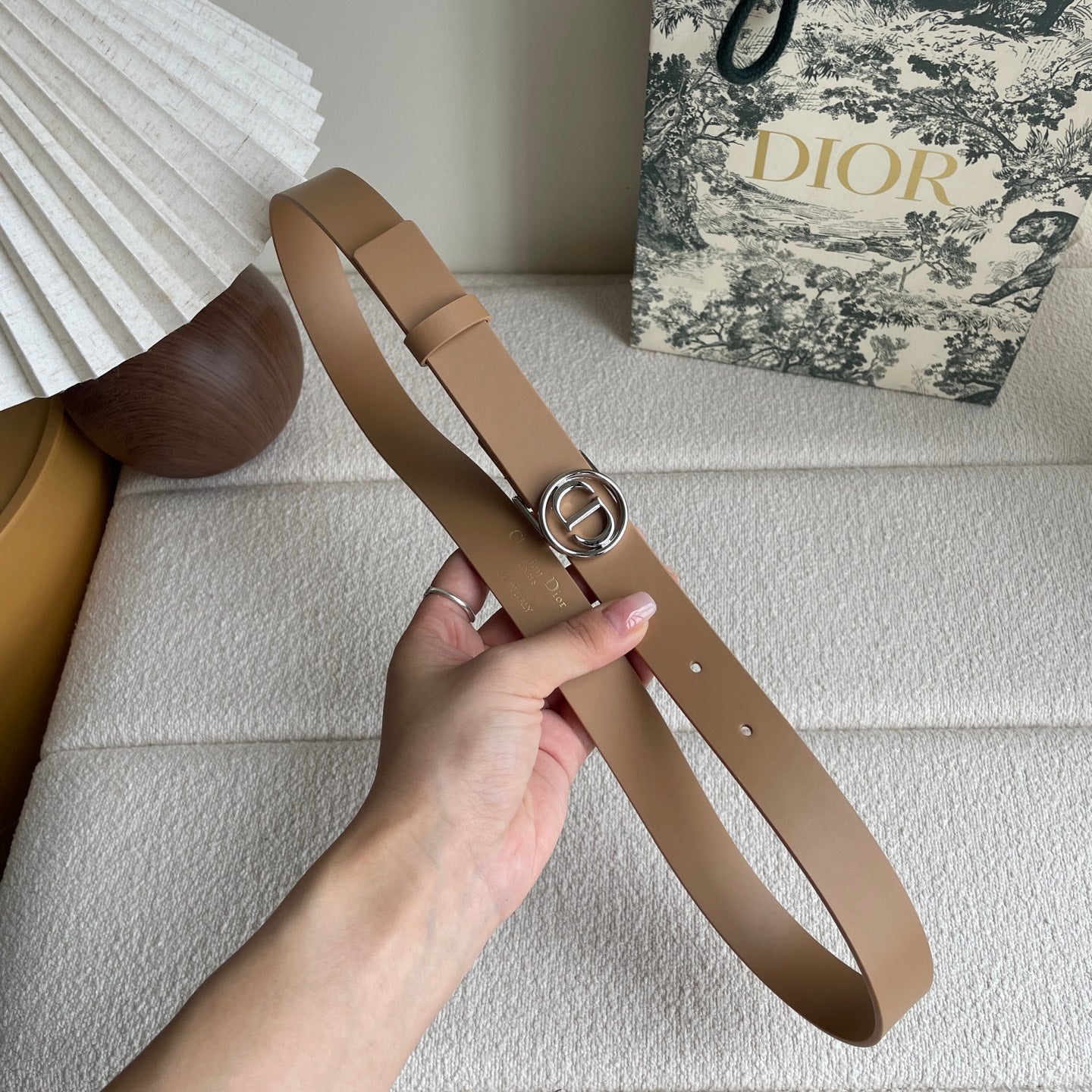 DIOR 25S BELT 25 MM IN LIGHT BROWN CALFSKIN 572163 - 30