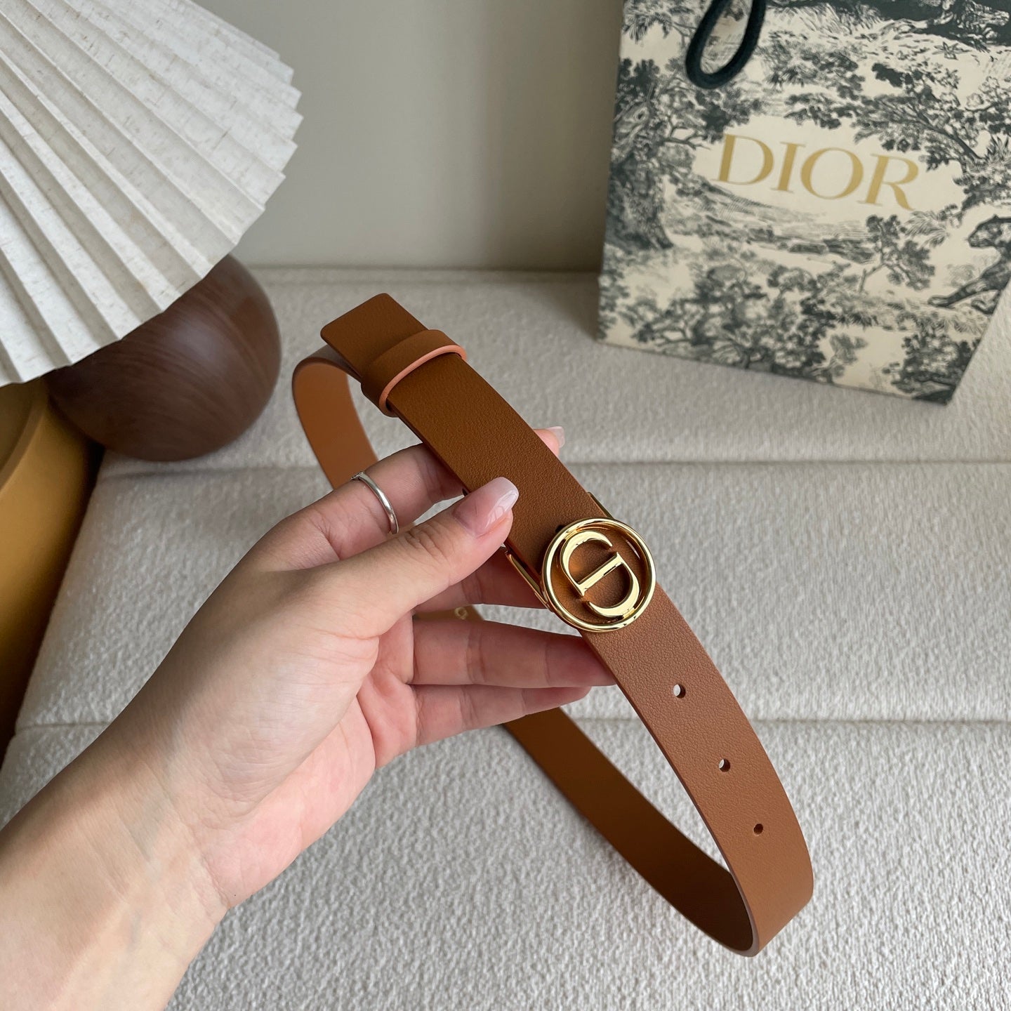DIOR 25S BELT 25 MM IN BROWN CALFSKIN 572162 - 30