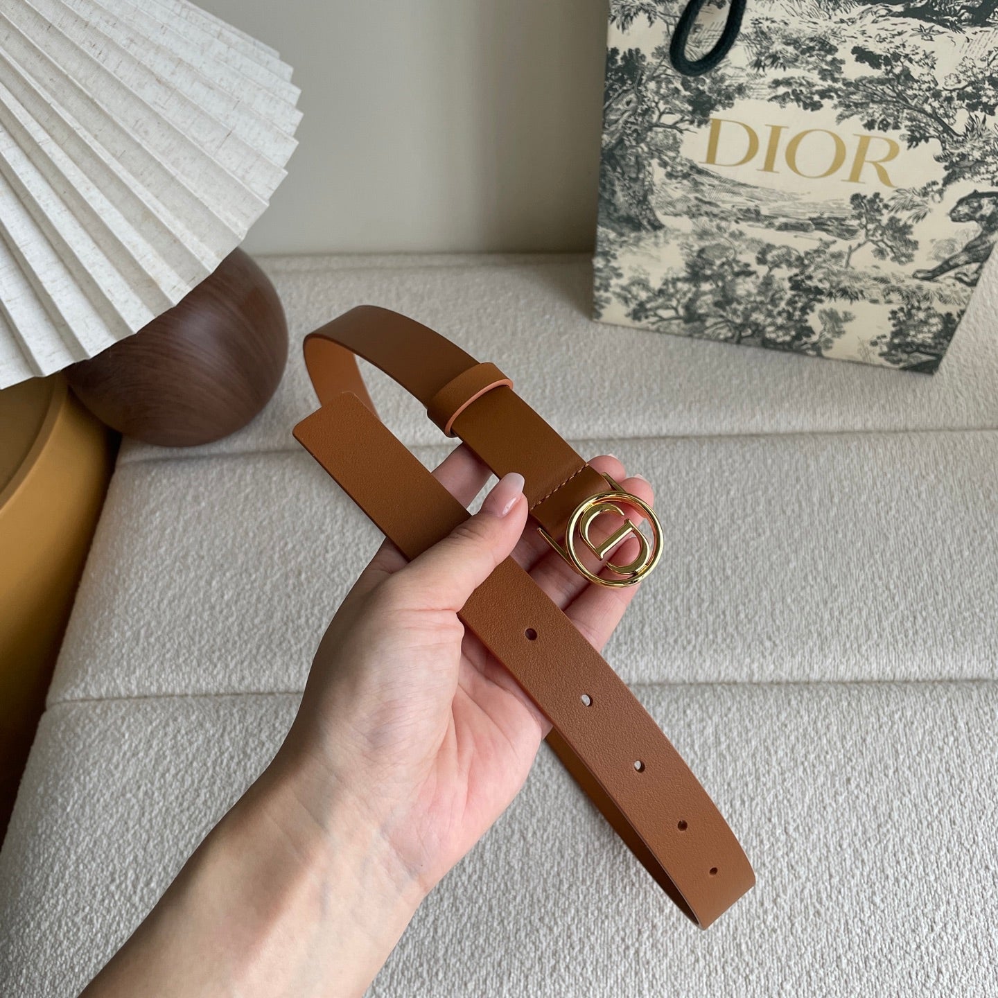 DIOR 25S BELT 25 MM IN BROWN CALFSKIN 572162 - 30
