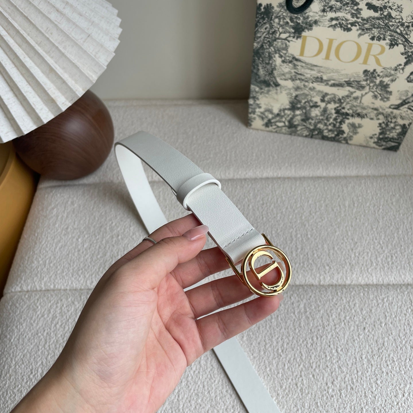 DIOR 25S BELT 25 MM IN WHITE CALFSKIN 572160 - 30