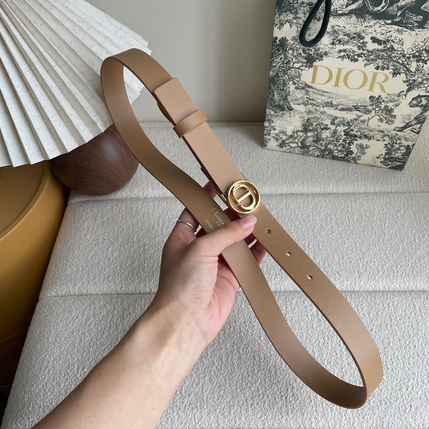 DIOR 25S BELT 25 MM IN LIGHT BROWN CALFSKIN 572164 - 30