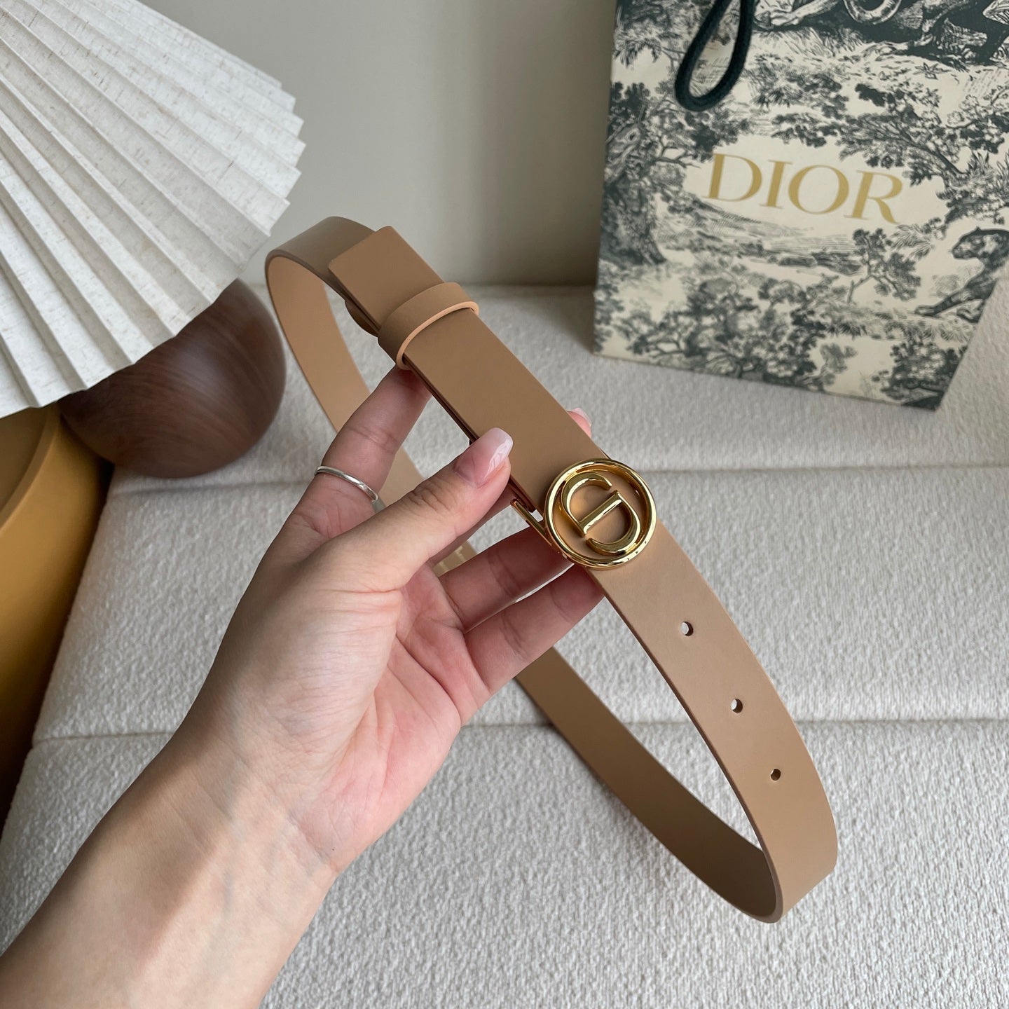 DIOR 25S BELT 25 MM IN LIGHT BROWN CALFSKIN 572164 - 30