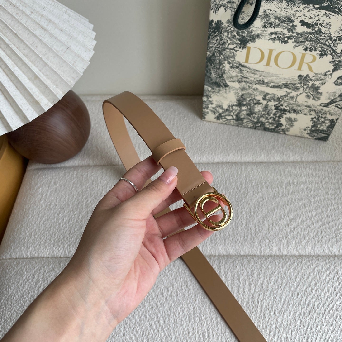 DIOR 25S BELT 25 MM IN LIGHT BROWN CALFSKIN 572164 - 30
