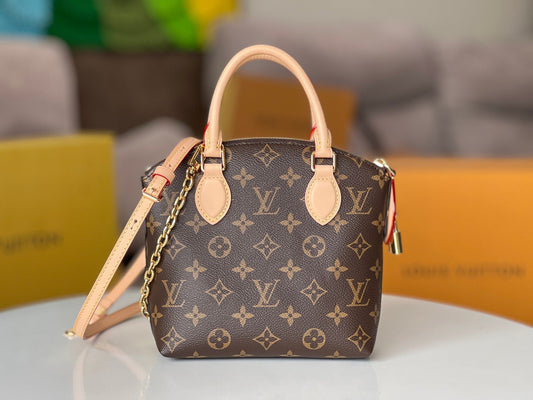 LV 25S LOCKIT BB 19 З КОРИЧНЕВОЇ МОНОГРАМНОЇ КАНВИ З ПОКРИТТЯМ, ЗОЛОТА ФУРНІТУРА