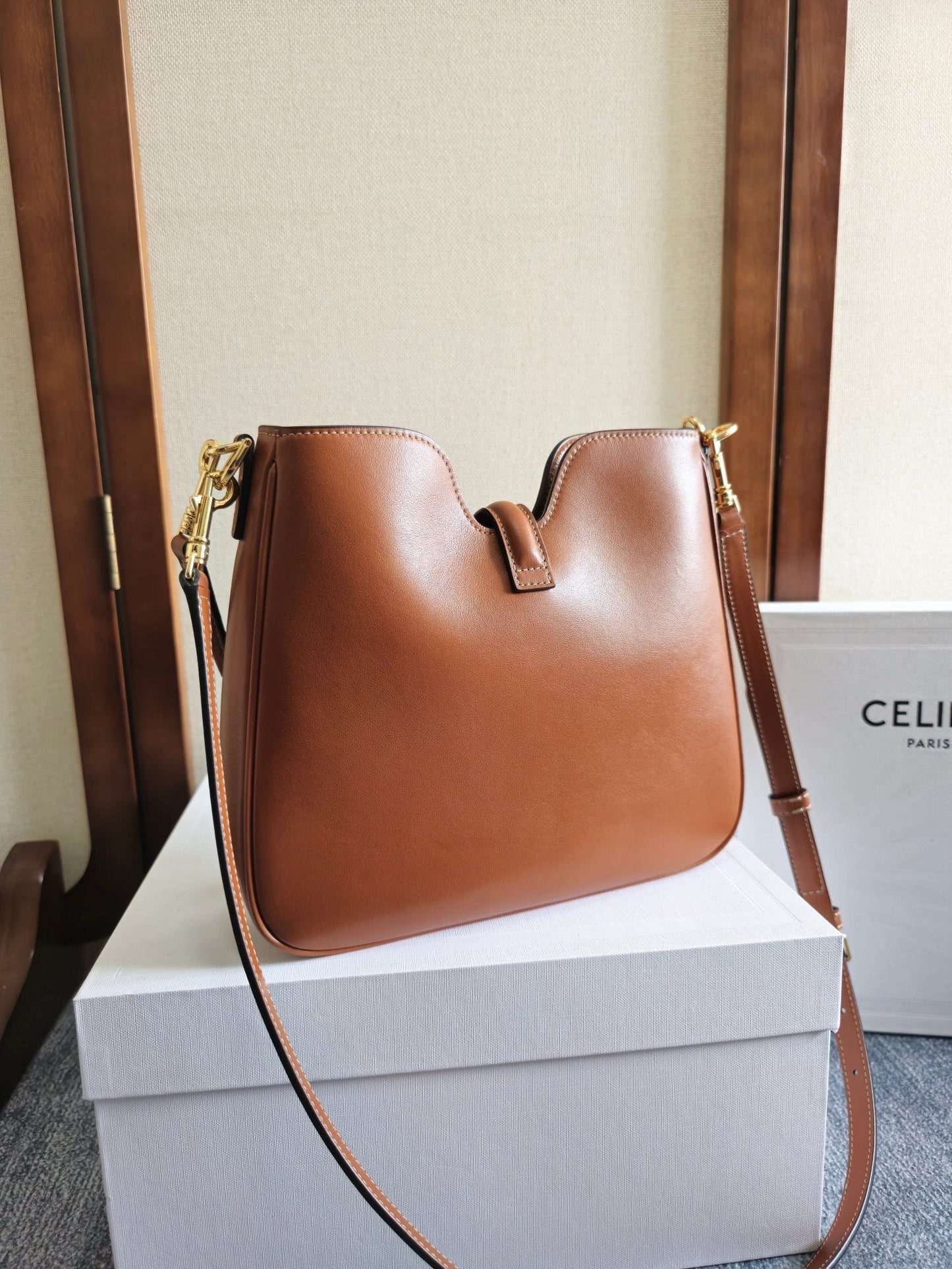 SMALL CAMILLE 16 SOFT BAG 24 IN BURNT SIENNA SMOOTH CALFSKIN