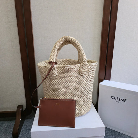 СУМКА CELINE TRIOMPHE 23 З РАФІЇ СВІТЛО-БЕЖЕВОГО КОЛЬОРУ